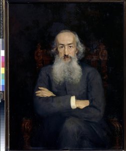 Porträt des Historikers Konstantin Bestuschew-Rjumin (1829-1897) - Gemälde von Ekaterina Sergeevna Zarudnaya Kavos (1862-1918), Öl auf Leinwand (101x79 cm)