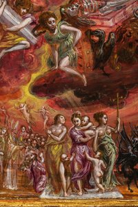 Tragbarer Altar: Zentrales Panel, das eine Allegorie des christlichen Ritters darstellt (Detail)