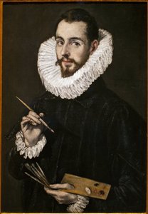 Porträt des Sohnes des Malers, Jorge Manuel. Gemälde von Domenico Theotokopoulos, bekannt als El Greco (1541-1614), um 1600. Museum der Schönen Künste in Sevilla, Spanien.
