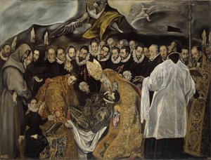 Das Begräbnis des Grafen von Orgaz unterer Teil, ca. 1625 von El Greco