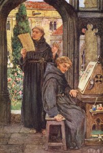 Illustration für The Gathering of Brother Hilarius von Michael Fairless (Farblithografie) von Eleanor Fortescue Brickdale