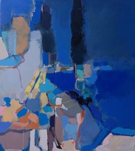 Ruhige Blaue Abstraktion von Elena Shraibman