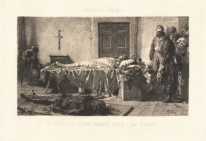 Il corpo di Luciano Manara visitato dai soldari