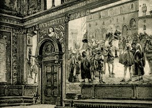 Die Fresken der Großen Halle im Barnabitenpalast, von Elia Bonci (1866-1953), Macerata, Marken, Italien