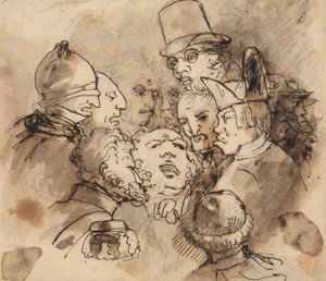 Gruppe von Karikaturköpfen