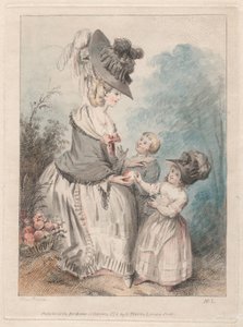Dame mit einem Jungen und einem Mädchen im Garten von Elias Martin