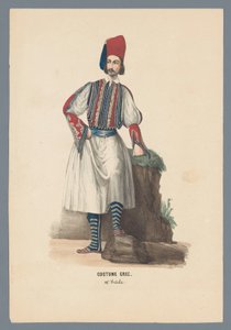 Griechische Tracht. 19. Jahrhundert von Elias Spanier