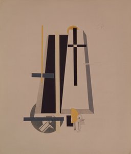 Sargmacher. Figur für die Oper Sieg über die Sonne von A. Kruchenykh, 1920-1921