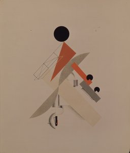 Weltenbummler. Figur für die Oper Victory over the sun von A. Kruchenykh, 1920-1921