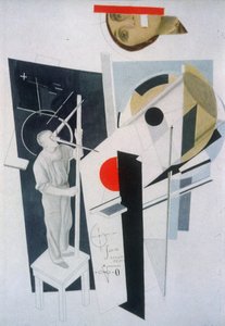 Tatlin bei der Arbeit. Illustration für das Buch Sechs Geschichten mit einfachen Enden von Ilya Ehrenburg