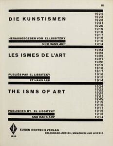 Titelseite: Die Kunstismen. Die Ismen der Kunst von El Lissitzky und Hans Arp, 1925