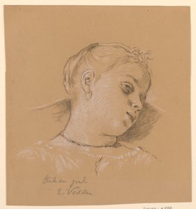 Kopf eines italienischen Mädchens von Elihu Vedder
