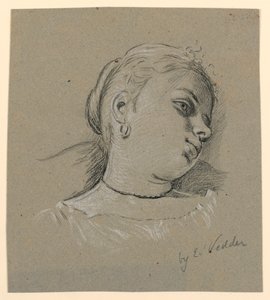 Kopf eines italienischen Mädchens von Elihu Vedder