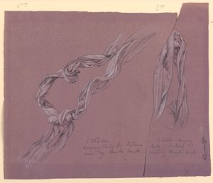 Studien von Draperien für "Fortuna"-Figur, ca. 1877 von Elihu Vedder