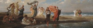 Griechische Mädchen beim Baden von Elihu Vedder