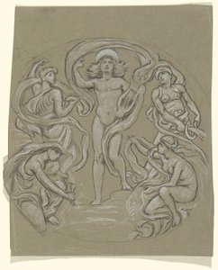 Studie für den Mittelkreis der Huntington-Decke: Apollo und Gefolge