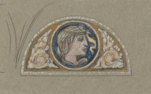 Studie für Lunette mit Frauenkopf