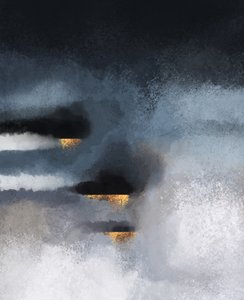 Goldener Sturm Abstrakt von Elisabeth Fredriksson