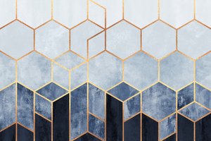 Moderne Geometrische Blaue Sechsecke