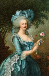 Porträt von Marie-Antoinette mit einer Rose