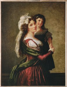 Mme. Rousseau, Ehefrau des Architekten Pierre Rousseau, und ihre Tochter