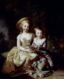 Porträt von Marie Thérèse Charlotte von Frankreich und Delfin Louis Joseph Xavier von Frankreich von Elisabeth Louise Vigee Lebrun