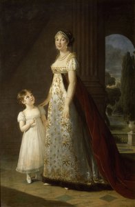 Porträt von Caroline Bonaparte 1782-1839, Königin von Neapel und Sizilien, mit ihrer Tochter Letizia, 1807 von Elisabeth Louise Vigee Lebrun
