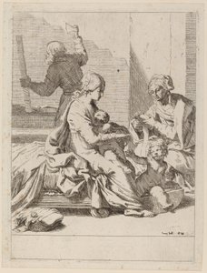 Die Heilige Familie mit der Heiligen Elisabeth und dem Heiligen Johannes dem Täufer von Elisabetta Sirani