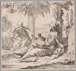 Die Rast auf der Flucht nach Ägypten von Elisabetta Sirani