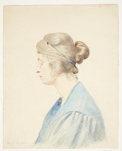 Porträt von Olivia Holm-Møller (Brustbild im Profil) von Elise Konstantin Hansen