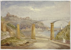 Scarborough (recto), und Skizze eines Hauses mit Mutter und Kindern (verso)