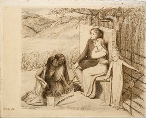 Zwei Liebende, 1854 von Elizabeth Siddal