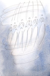 Engel umkreisten das Heiligtum und beteten unter dem Licht des Himmels von Elizabeth Wang