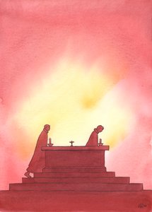 Im Laufe der Jahre verlässt ein Priester den Altar und ein anderer folgt seinen Fußstapfen, um das heilige Opfer darzubringen