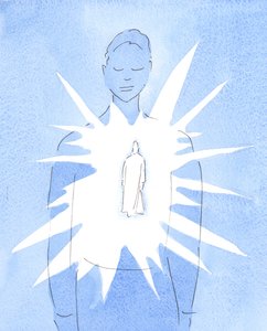 Durch den Heiligen Geist ist Christus in der Seele des getauften Menschen gegenwärtig, strahlt seine Liebe und Weisheit aus und erleuchtet die Seele mit göttlicher Freude und Güte.