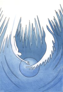 Christus und der Heilige Geist sind wie zwei Arme des Vaters, die die Erde umarmen. von Elizabeth Wang