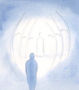 Christus ist immer derselbe, geduldig und liebevoll, hier mit seinen Engeln, selbst innerhalb der Seele