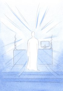 Während der Heiligen Messe, bei der Konsekration, sah ich Jesus, der voller Freude war, hier bei denen zu sein, die ihn lieben von Elizabeth Wang