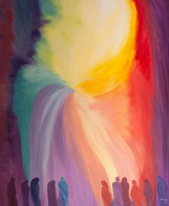 Gnade ergießt sich über das Volk Christi bei der Messe, Generation für Generation von Elizabeth Wang