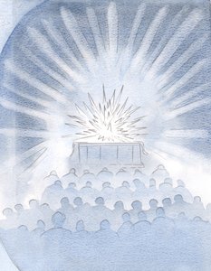 Ich sah das weiße Feuer des Opfers auf dem Altar und den Glanz und die Herrlichkeit des wahren Opfers Christi, 2000 von Elizabeth Wang