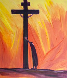 Wenn unser Leiden es schwer macht zu beten, können wir einfach am Kreuz lehnen, nahe bei Christus, in ihm ruhen und geduldig unsere Schwierigkeiten ertragen