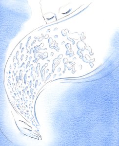 In Gottes Augen sind kleine Babys, die vor oder nach der Geburt sterben, wie Sternschnuppen, die kurz aufleuchten und dann vom Himmel fallen von Elizabeth Wang