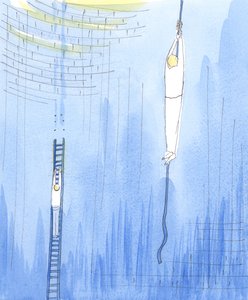 Im Gebet der Fürbitte ist es, als ob Gott einer Person erlaubt, an einem Seil hinabzusteigen, um eine andere Person zu retten, die in einem tiefen Schacht unter der Erde gestrandet ist. von Elizabeth Wang