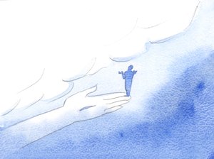 Es war Christus, der mich zum Vater gebracht hatte, als ob er dem Vater zuflüsterte, während ich auf Christi Hand gehalten wurde. von Elizabeth Wang