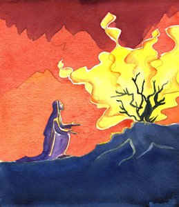 Moses und der brennende Busch, 2001 von Elizabeth Wang