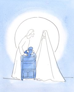 Unsere gesegnete Frau war mit mir, mit ihrem Sohn, und bot einen Ostergruß an. Beide freuten sich über meine Freude, sie zu sehen, und meine Freude darüber, zu wissen, dass sie im Himmel glücklich sind von Elizabeth Wang