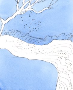 Menschen, die ziellos ohne klare Ziele oder Verpflichtung zum Guten leben, sind wie Blütenblätter, die in einen Fluss fallen, von der Strömung hin- und hergeworfen werden und schließlich über einen Wasserfall gespült werden, um nicht mehr gesehen zu werden