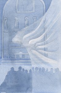 Die Engel beten Christus in der Heiligen Eucharistie an von Elizabeth Wang