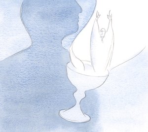 Das Herz ist wie ein Kelch, wenn es dem Vater dargebracht wird und Christus, das makellose Opfer, enthält. von Elizabeth Wang