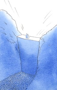 Die Mauer der Sünde, die uns von Gott trennt, wird nur von Christus erklommen, der mit seiner Mutter steht. Nur Er kann uns helfen, die Herrlichkeit des Himmels zu erreichen
